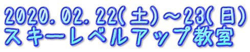 2020.02.22(土)～23(日) スキーレベルアップ教室